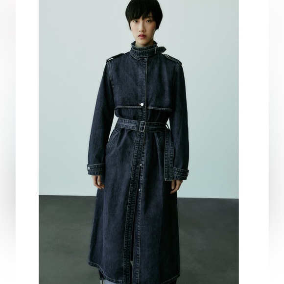 ZARA TRF DENIM TRENCH - Picture 2 of 5